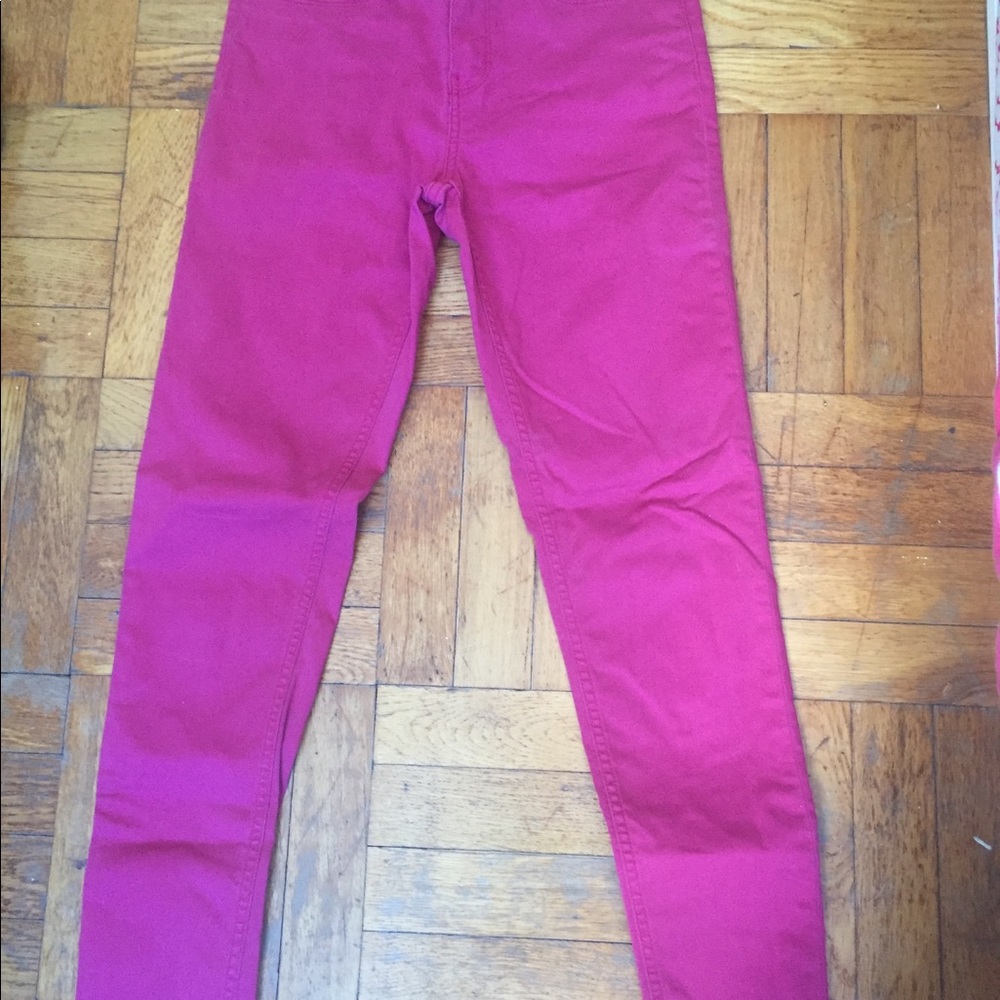 maroon pants